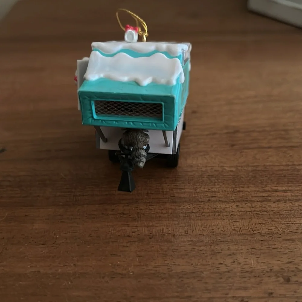 Holiday Camper Ornament with Bear